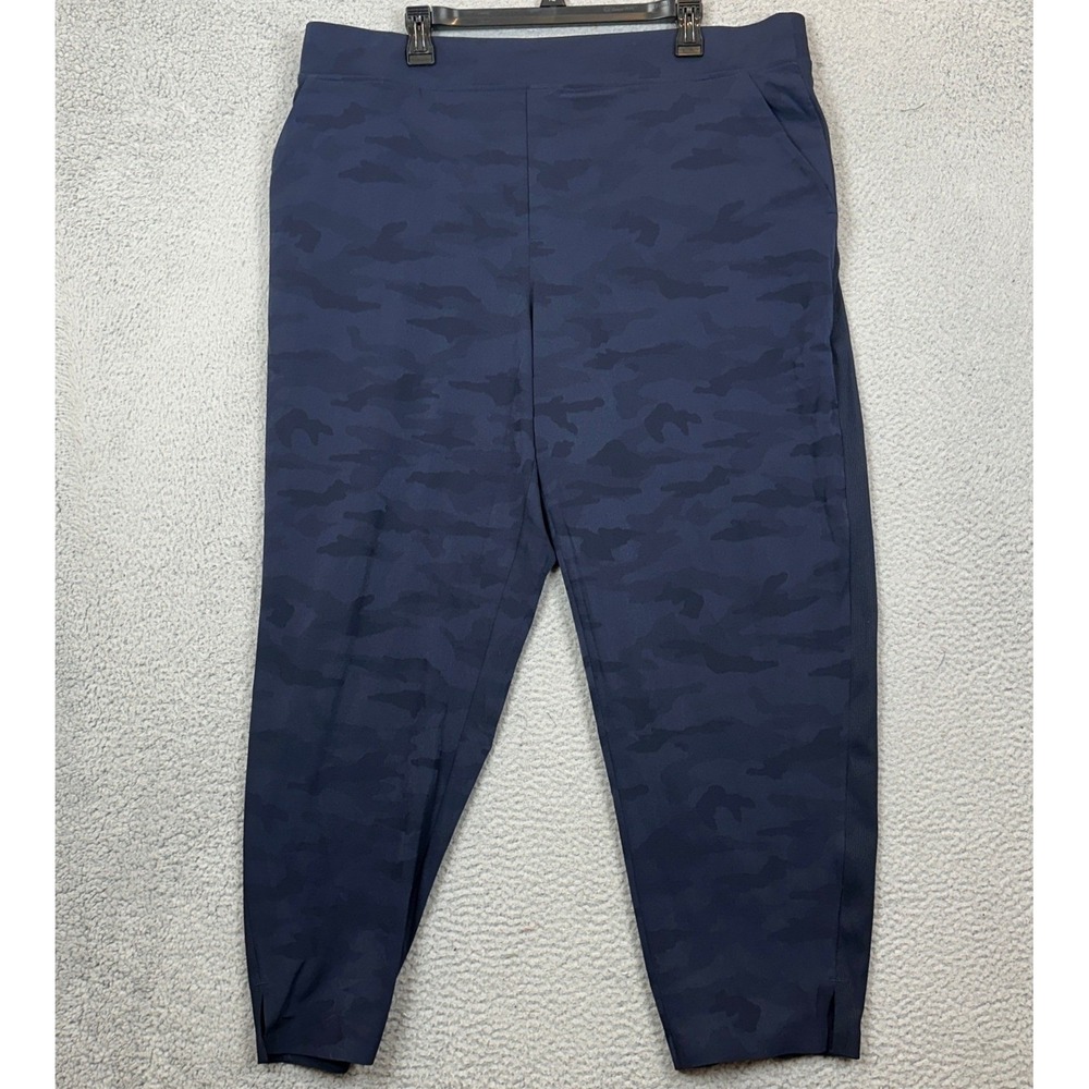 Athleta Pants Womens 20W Brooklyn Ankle Camo Pant Navy Blue Tapered EUC